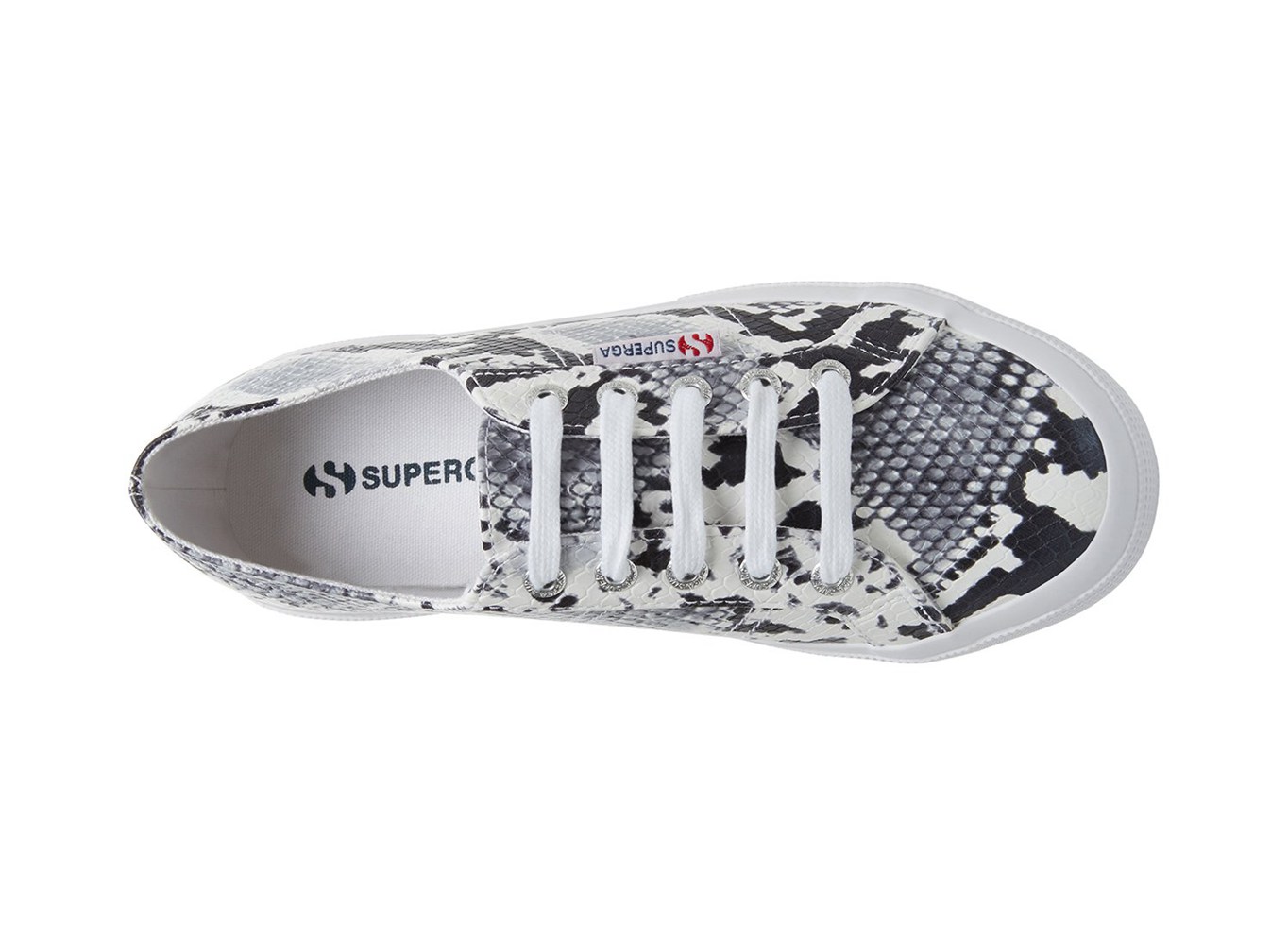 Superga Black/White/Snake Sneakers Womens - 2750 Synth Snakew - 042KOQCZH